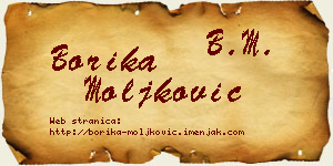 Borika Moljković vizit kartica